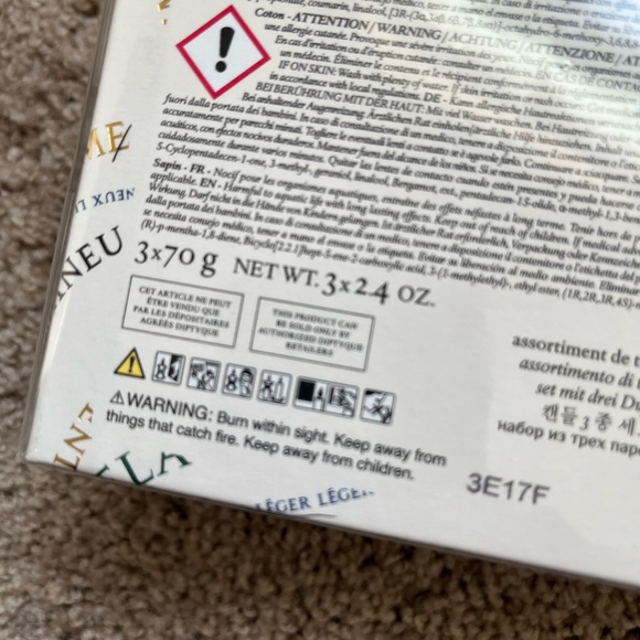 Set of 3 candles, scent Diptyque Paris 34 Boulevard Saint Germaine, new in box - Picture 4 of 5